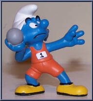 Shotputter Smurf from Smurfs - Basic Series manufactured by Peyo [Loose]
