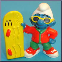 Snowboarder Smurf from Smurfs - McDonald's manufactured by Peyo [Loose]