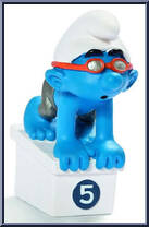 Swimmer Smurf (Block 5) from Smurfs - Basic Series manufactured by Peyo [Loose]