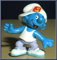 Techno Smurf (S on Hat) from Smurfs - Basic Series manufactured by Peyo [Loose]