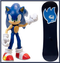 Sonic (with Snowboard) from Sonic the Hedgehog - Basic Series manufactured by Jakks Pacific [Loose]