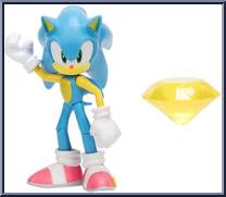 Sonic (with Yellow Chaos Emerald) from Sonic the Hedgehog - Basic Series manufactured by Jakks Pacific [Loose]