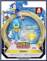 Sonic (with Yellow Chaos Emerald) from Sonic the Hedgehog - Basic Series manufactured by Jakks Pacific [Front]