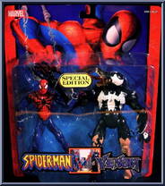 Spider-Man vs Venom from Spider-Man (2000) - Classic Clashes manufactured by Toy Biz [Front]