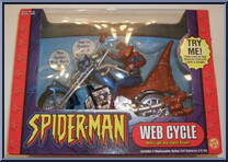 Web Cycle (Light and Sound) from Spider-Man (2000) - Vehicles manufactured by Toy Biz [Front]
