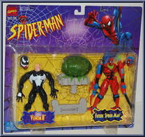 Venom II & Spider-Man (Future) from Spider-Man - Canadian 2-Pack - Series 4 manufactured by Toy Biz [Front]