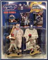 Johnny Bench / Joe Morgan from Starting Lineup - Baseball - Classic Doubles - 1998 manufactured by Kenner [Front]