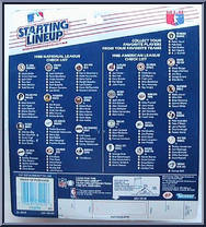Len Dykstra (Mets) from Starting Lineup - Baseball - 1988 Series manufactured by Kenner [Back]