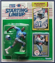 Barry Sanders from Starting Lineup - Football - 1990 Series manufactured by Kenner [Front]
