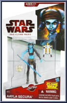 Aayla Secura from Star Wars - Clone Wars (2008) - White / Red Cards manufactured by Hasbro [Front]
