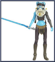 Aayla Secura from Star Wars - Clone Wars (2008) - White / Red Cards manufactured by Hasbro [Loose]