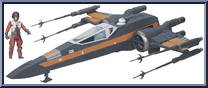 Poe's X-Wing Fighter (with Poe Dameron) from Star Wars - Force Awakens - Vehicles manufactured by Hasbro [Loose]
