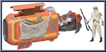 Rey's Speeder (with Rey (Jakku)) from Star Wars - Force Awakens - Vehicles manufactured by Hasbro [Loose]