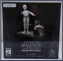 C-3PO & Jawa (Black & White) (Animated) from Star Wars - Maquettes manufactured by Gentle Giant [Front]