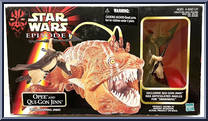 Opee and Qui-Gon Jinn from Star Wars - Phantom Menace - Beast Pack manufactured by Hasbro [Front]