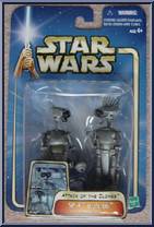 SP-4 & JN-66 (Library Droids) from Star Wars - Saga - Attack of the Clones manufactured by Hasbro [Front]