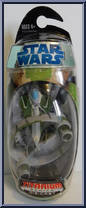 Jedi Starfighter (with Hyperdrive Ring - Green / Blue) from Star Wars - Titanium - Basic Series manufactured by Hasbro [Front]