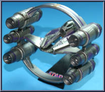Mace Windu's Jedi Starfighter (with Hyperdrive Ring) from Star Wars - Titanium - Basic Series manufactured by Hasbro [Loose]