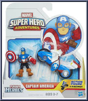 Captain America with Shield Racer from Super Hero Adventures - Racers manufactured by Hasbro [Front]