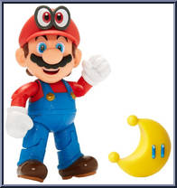 Mario and Cappy (with Yellow Power Moon) from Super Mario - Basic Series manufactured by Jakks Pacific [Loose]