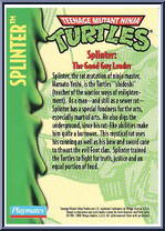 Splinter [Reissue] from Teenage Mutant Ninja Turtles - 1994 - Basic Figures (with Cards) manufactured by Playmates [Card]