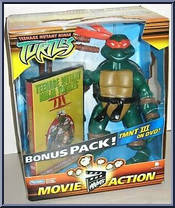 Movie Action Michelangelo (Bonus DVD) from Teenage Mutant Ninja Turtles - Animated - 10" Scale manufactured by Playmates [Front]