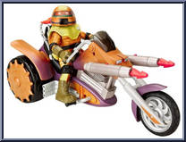 Combat Cruisers: Mike from Teenage Mutant Ninja Turtles - Animated - Vehicles with Figures manufactured by Playmates [Loose]