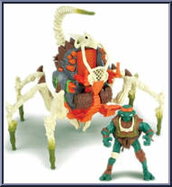 Michelangelo's Attack Crawler from Teenage Mutant Ninja Turtles - Animated - Paleo Patrol: Vehicles manufactured by Playmates [Loose]