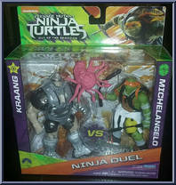 Kraang vs Michelangelo from Teenage Mutant Ninja Turtles - Out of the Shadows - Ninja Duel manufactured by Playmates [Front]