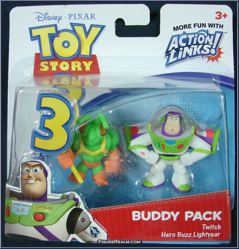 Disney Pixar Toy Story 3 Twitch & Hero Buzz Lightyear Buddy Pack Action Links