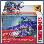 Drift (Autobot) / Slug (Dinobot) from Transformers - Age of Extinction - Robots in Disguise - Dino Sparkers manufactured by Hasbro [Front]