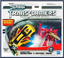 Bumblebee & Sentinel Prime from Transformers - Dark of the Moon - Speed Stars Mini Changers manufactured by Hasbro [Front]