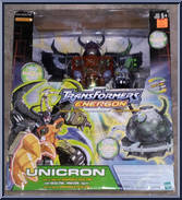 Unicron with Dead End from Transformers - Energon - Super Class manufactured by Hasbro [Front]
