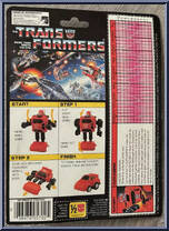 Cliffjumper (Red) from Transformers - Generation 1 - Series 1 manufactured by Hasbro [Back]