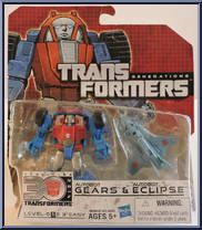 Gears (Autobot) & Eclipse (Autobot) from Transformers - Generations - Thrilling 30 - Legends Class manufactured by Hasbro [Front]