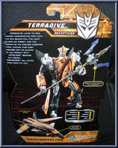 Terradive from Transformers - Hunt for the Decepticons - Deluxe manufactured by Hasbro [Back]