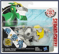 Grimlock (Gold Armor) from Transformers - Robots in Disguise (2015) - 1-Step Changers manufactured by Hasbro [Front]