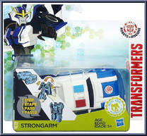 Strongarm (Blue Hood) from Transformers - Robots in Disguise (2015) - 1-Step Changers manufactured by Hasbro [Front]