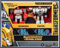 Ironhide / Prowl from Transformers - Studio Series - Buzzworthy Bumblebee manufactured by Hasbro [Front]