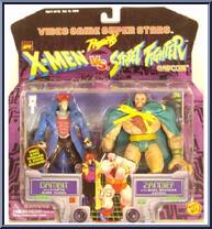 Gambit vs. Zangief from Video Game Super Stars Presents - X-Men vs. Street Fighter - Series 2 manufactured by Toy Biz [Front]