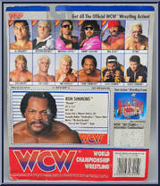 Ron Simmons (Blue Trunks with White Stripe) from WCW - Series 2 - Released in UK manufactured by Galoob [Back]