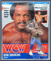 Ron Simmons (Blue Trunks with White Stripe) from WCW - Series 2 - Released in UK manufactured by Galoob [Front]