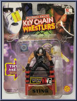 Sting (Crow) from WCW - Key Chain Wrestlers - Electronic Talking manufactured by Toy Biz [Front]