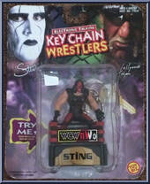 Sting (Wolfpac) from WCW - Key Chain Wrestlers - Electronic Talking manufactured by Toy Biz [Front]