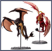 Red Highland Drake / Black Proto-Drake from World of Warcraft - Basic Series manufactured by McFarlane [Loose]