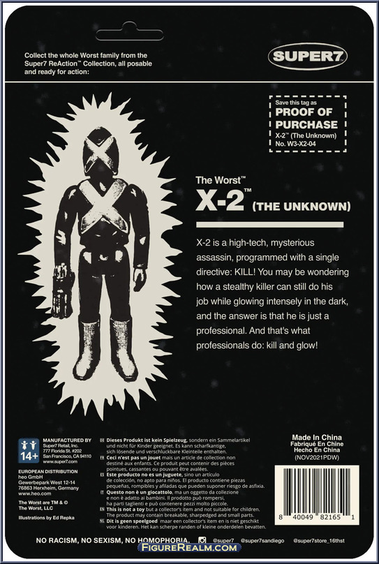 X-2 (The Unknown) - Worst - Remco Glow - Super7 Action Figure