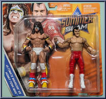 Ultimate Warrior vs. Honky Tonk Man from WWE - SummerSlam - Series 4 manufactured by Mattel [Front]