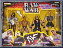 Raw Is War 4-Pack - Stone Cold Steve Austin / Undertaker / Rock / Special Guest Referee Mankind  from WWF - Box Sets manufactured by Jakks Pacific [Front]