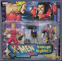 Savage Fighters (Wolverine vs. Sabretooth) from X-Men - Classics - 2-Packs manufactured by Toy Biz [Front]