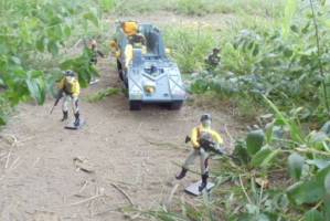 Howie's GI Joe Special Missions #2 - Border War PART 2 Comic Strip Panel #1 [The Python Patrol Approaches]
